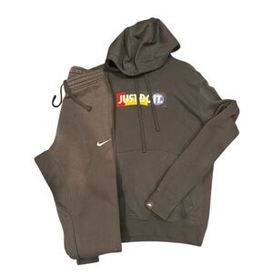 Nike Black Hoodie and Joggers with Colorful Logo